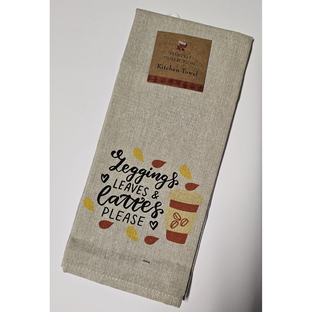 Lot Of 11-Fall Harvest Kitchen Tea Towels Leggings & Lattes NWT!!